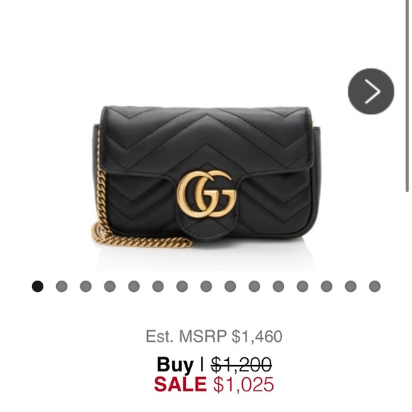 Gucci Handbags - Gucci Black GG Marmont mini shoulder bag